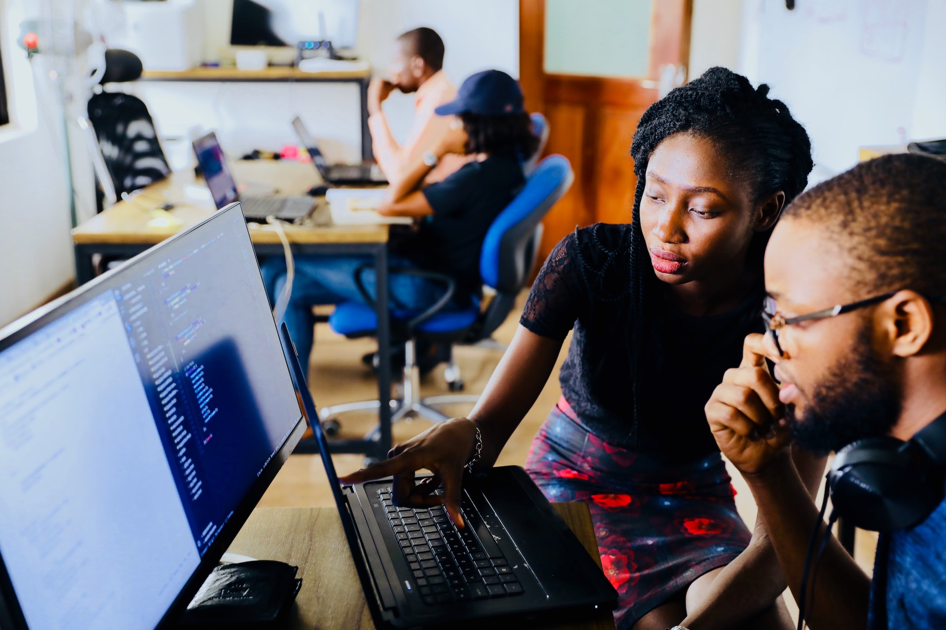 Team collaborating at a startup office